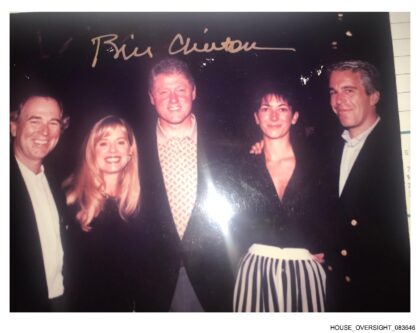 This undated photo from the personal collection of Jeffrey Epstein provided by the Democra