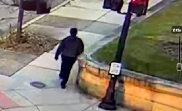 This video grab from CCTV footage released by the Providence Police Department shows the s