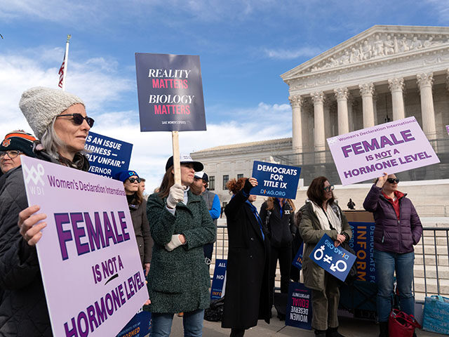 Title: Supreme Court Transgender Athletes Image ID: 26013748925931 Article: Protesters gat