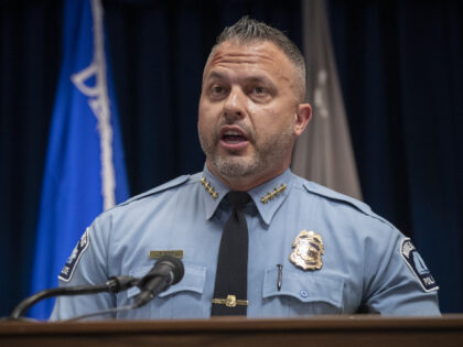 Minneapolis Police Chief Brian O'Hara speaks during a press conference at the Departm