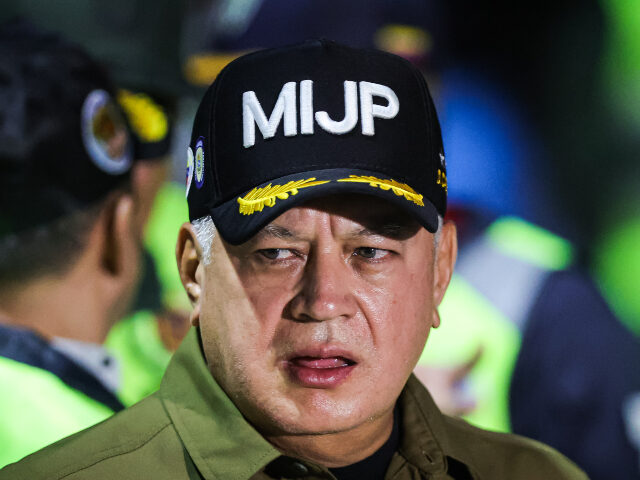 Diosdado Cabello Minister of Interior and Justice Diosdado Cabello looks on during the arrival of Venezuela