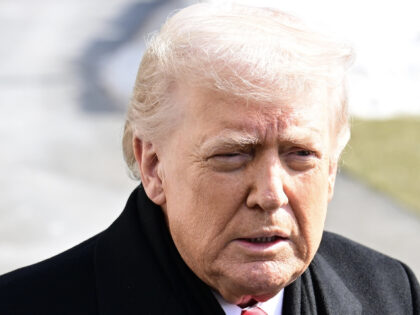 US President Donald J. Trump speaks to reporters before departing the White House to trave