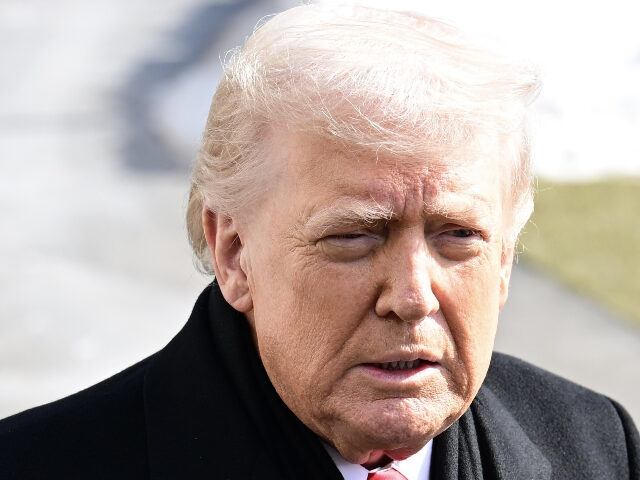 US President Donald J. Trump speaks to reporters before departing the White House to trave