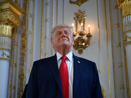 US President Donald Trump arrives to take part in a dedication ceremony for Southern Boule