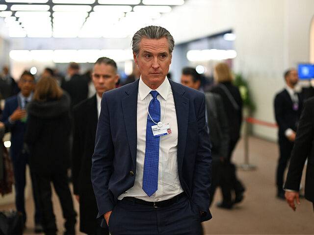 Gavin Newsom, governor of California, during the World Economic Forum (WEF) in Davos, Swit
