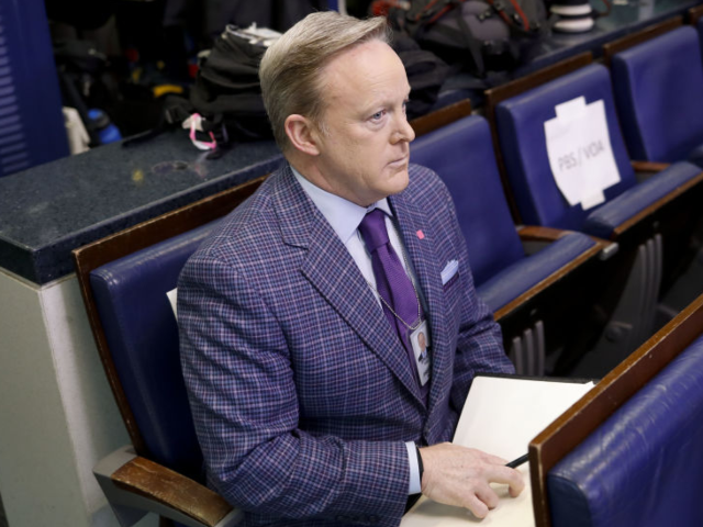 GettyImages-1207819818 Sean Spicer, former White House press secretary, sits in the briefing room of the White Ho