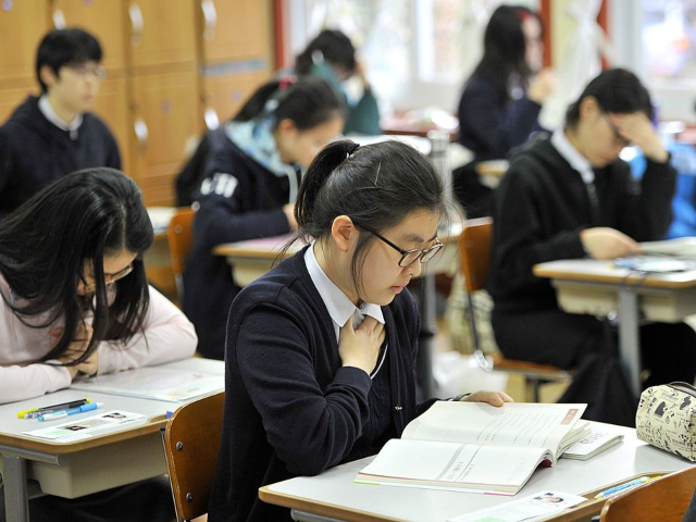 South Korean students prepare to take the College Scholastic Ability Test, a standardised