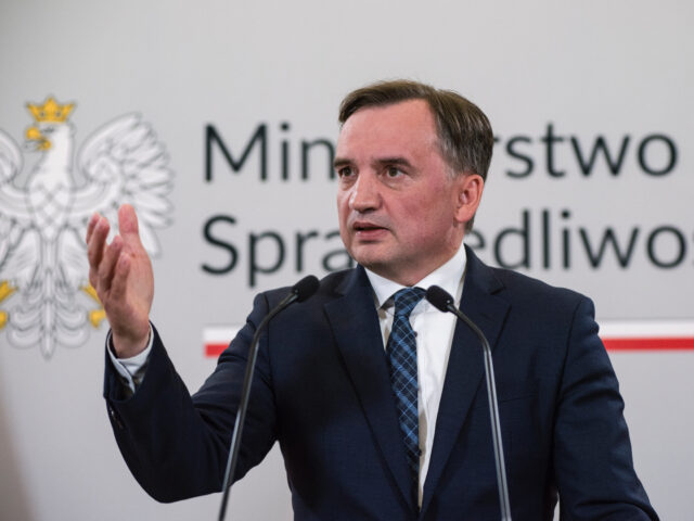 WARSAW, MAZOWIECKIE, POLAND - 2023/10/05: Zbigniew Ziobro speaks and gestures during a pre