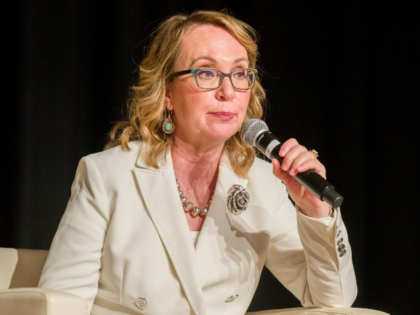 LAGUNA WOODS, CA - AUGUST 07: Former congresswoman Gabby Giffords speaks during a GIFFORDS