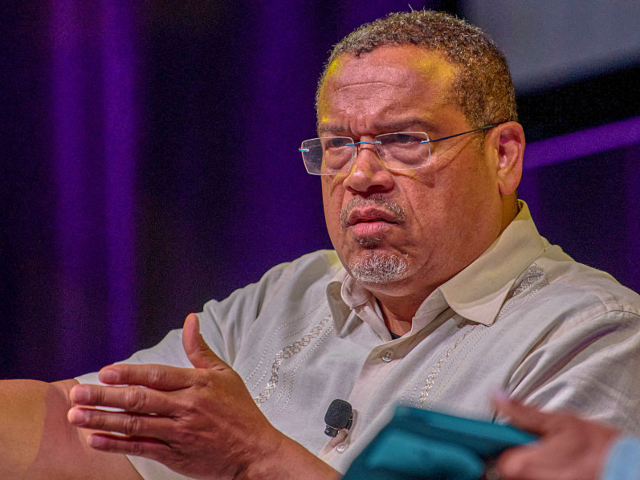 GettyImages-2228885531 Minnesota Attorney General Keith Ellison speaks at the 2025 Netroots Nation progressive po