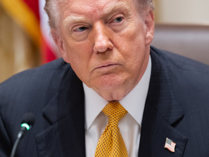 US President Donald Trump attends a meeting with Hungarian Prime Minister Viktor Orban in