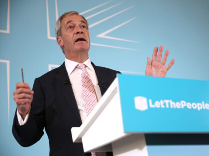 LONDON, ENGLAND - DECEMBER 4: Reform UK Leader Nigel Farage speaks during a press conferen