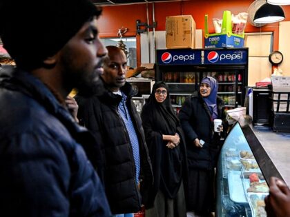 MINNESOTA, MINNEAPOLIS - NOVEMBER 2: Patrons line up at a cafe inside 24 Somali Mall on De