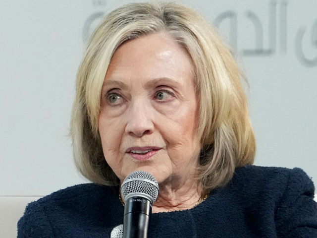 Former US Secretary of State Hillary Clinton speaks during the Doha Forum in Qatar on Dece