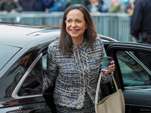 Nobel Peace Prize 2025 laureate Venezuelan opposition leader Maria Corina Machado gets out