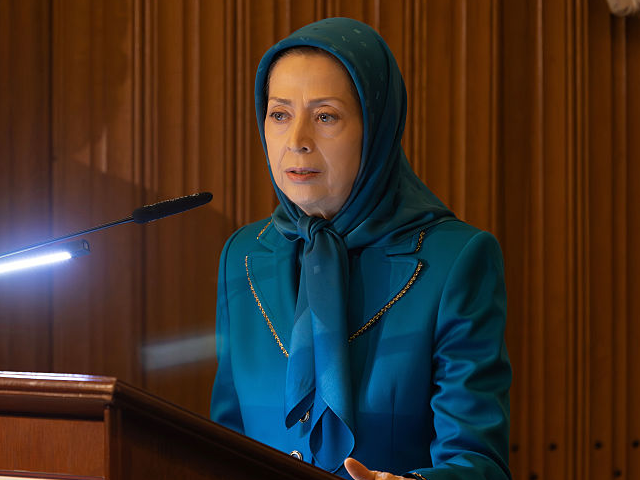 GettyImages-2251301250 IEPER, BELGIUM - 2025/12/11: Maryam Rajavi, President-elect of the NCRI, is seen deliverin