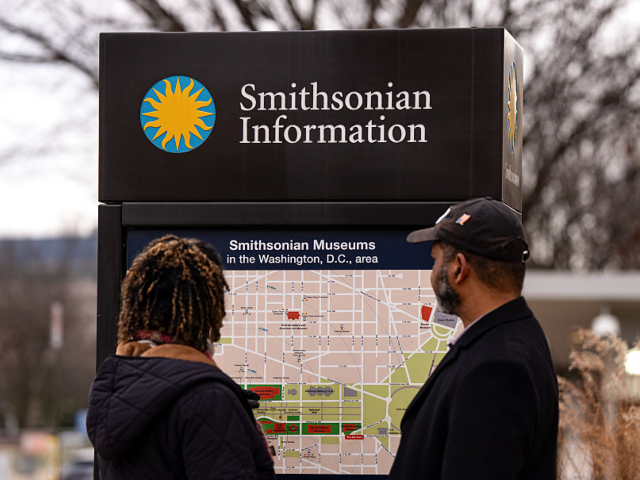 GettyImages-2252865944 A map outside the Smithsonian Institute's National Museum of the American Indian in Washin