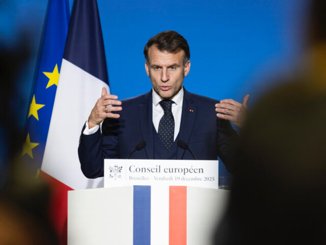 President of France Emmanuel Macron holds a press conference after the end of the European