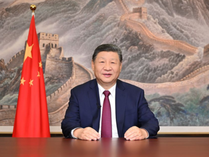 Chinese President Xi Jinping delivers his 2026 New Year message in Beijing on Wednesday. (