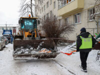 BELGOROD, RUSSIA - JANUARY 2: Teams on duty following a rocket attack by the Ukrainian Arm