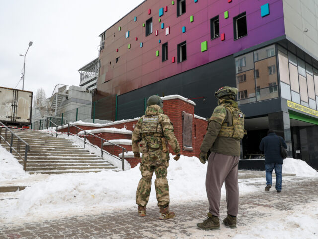 BELGOROD, RUSSIA - JANUARY 2: Teams on duty following a rocket attack by the Ukrainian Arm