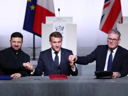 PARIS, FRANCE - JANUARY 6: (L-R) Volodymyr Zelensky President of Ukraine, Emmanuel Macron