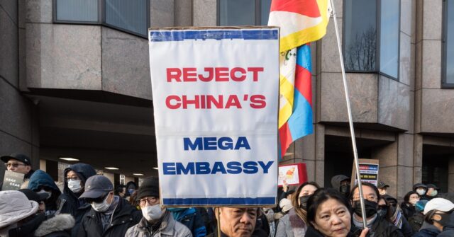 Hundreds Protest Against Communist China's 'Mega Embassy' in London