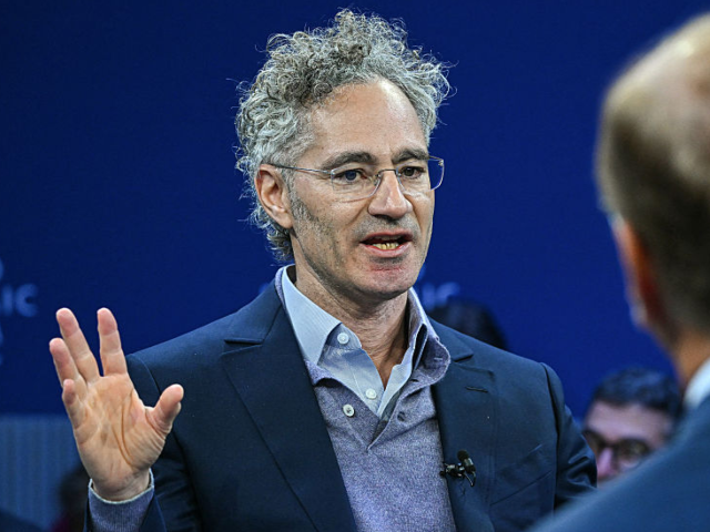 CEO of Palantir Technologies Alex Karp speaks during the World Economic Forum (WEF) annual