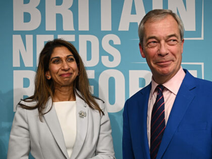 LONDON, ENGLAND - JANUARY 26: Former Conservative Home Secretary Suella Braverman stands a