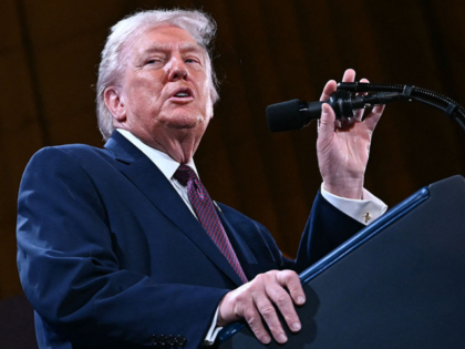 GettyImages-2258083666 US President Donald Trump delivers remarks on 'Trump Accounts' at the Andrew W. Mellon Aud