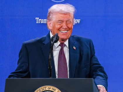 US President Donald Trump during the Trump Accounts Launch Summit in Washington, DC, US, o