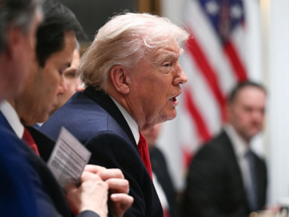 US President Donald Trump speaks during a cabinet meeting in the Cabinet Room of the White