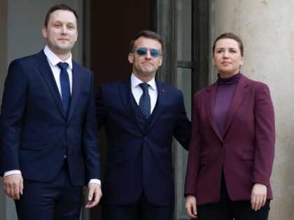 PARIS, FRANCE - JANUARY 28: French President Emmanuel Macron (C) welcomes Greenland’s Pr