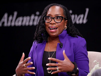 Ketanji Brown Jackson speaks on stage during the "Ketanji Brown Jackson on Lovely One: A M