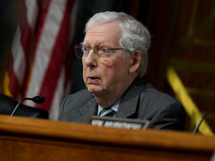 Senatator Mitch McConnell, a Republican from Kentucky, during a Senate Appropriations Comm