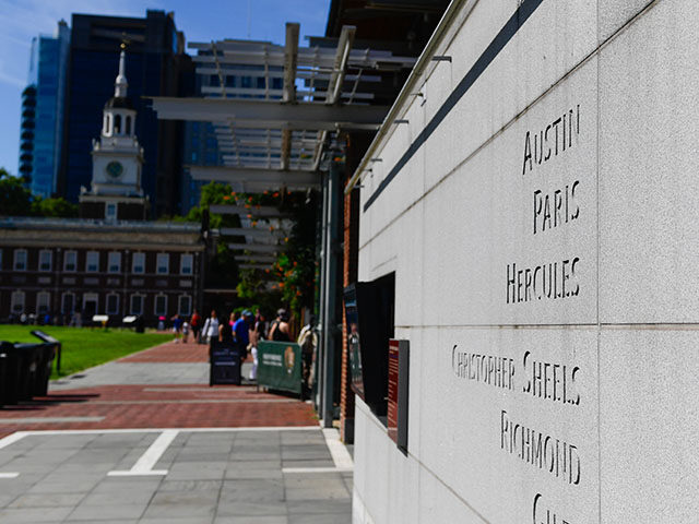 GettyImages2228563886 The names of enslaved people who lived in the President's House are carved into a monument