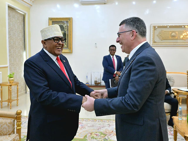 Israeli Foreign Minister Gideon Saar meets with Somaliland President Abdirahman Mohamed Ab