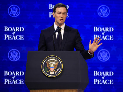 Jared Kushner, President Donald Trump's son-in-law, during the Board of Peace signing cere