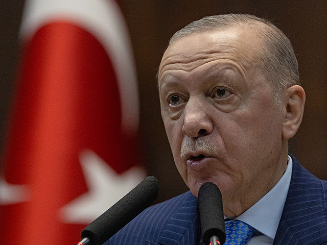 GettyImages2257393805 Turkey’s President Recep Tayyip Erdogan speaks to MPs at his party's group meeting in th