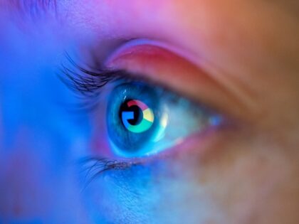 Google logo on eye spooky