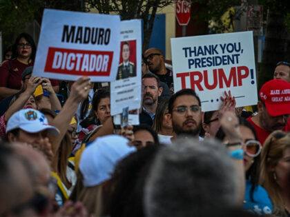 Opponents of ousted Venezuelan President Nicolas Maduro demonstrate in Doral, Florida, on