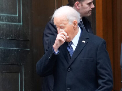 Joe Biden is seen at the funeral of Tatiana Schlossberg on January 5, 2026 in New York Cit