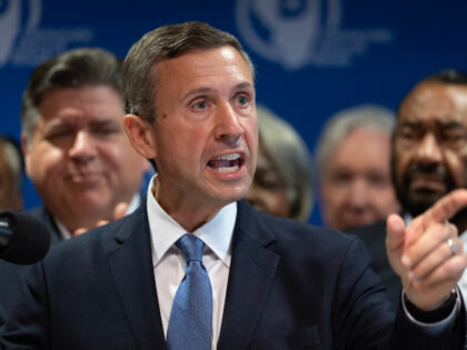 Ken Martin, chairman of the Democratic National Committee, speaks during a press conferenc
