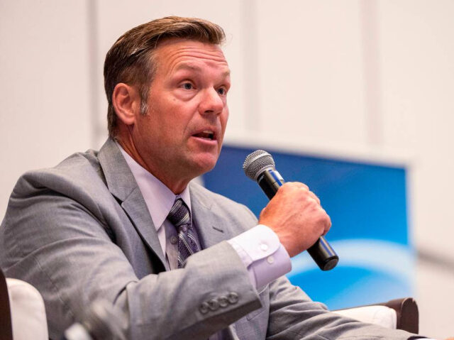 Kris Kobach Former Kansas Secretary of State Kris Kobach answers questions from a moderator during a K