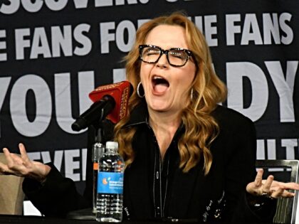 ROSEMONT, ILLINOIS - AUGUST 13: Lea Thompson speaks on stage during FAN EXPO Chicago at Do