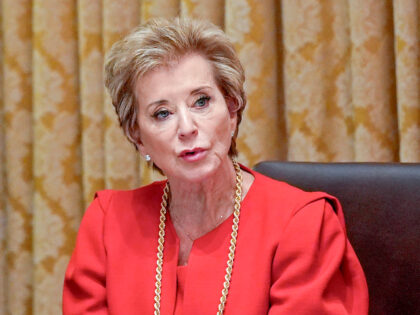 Linda McMahon, US education secretary, during a cabinet meeting at the White House in Wash