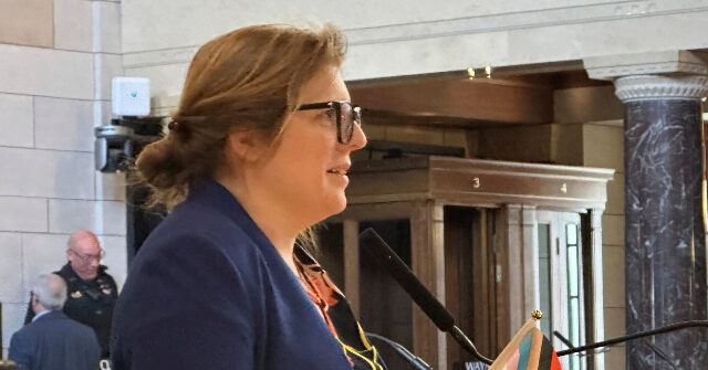 Nebraska State Sen. Machaela Cavanaugh Tears Down PragerU Historical Exhibit from State Capitol Walls