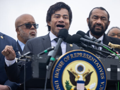 Congressman Shri Thanedar (D-MI) speaks at a press conference with other Democratic member