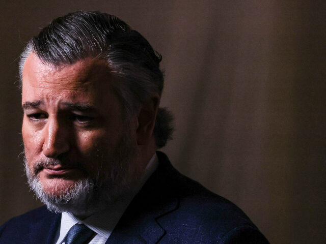 Senator Ted Cruz, a Republican from Texas, speaks to a member of the media during the Trum
