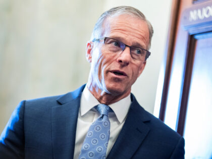 Thune, Funding Deal Senate Majority Leader John Thune, R-S.D., talks with reporters in the U.S. Capitol after